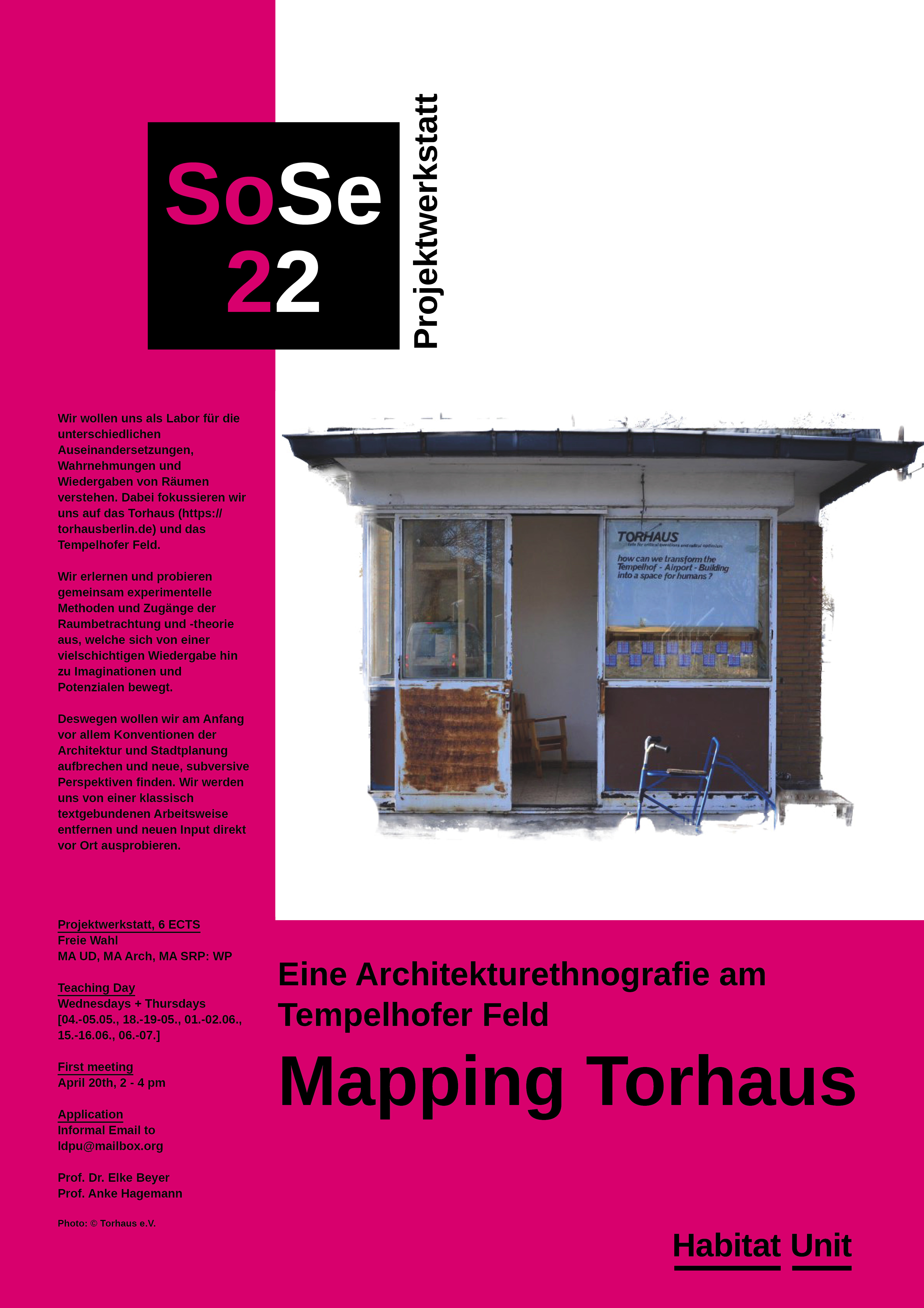 SS2022 Projektwerkstatt Torhaus Poster