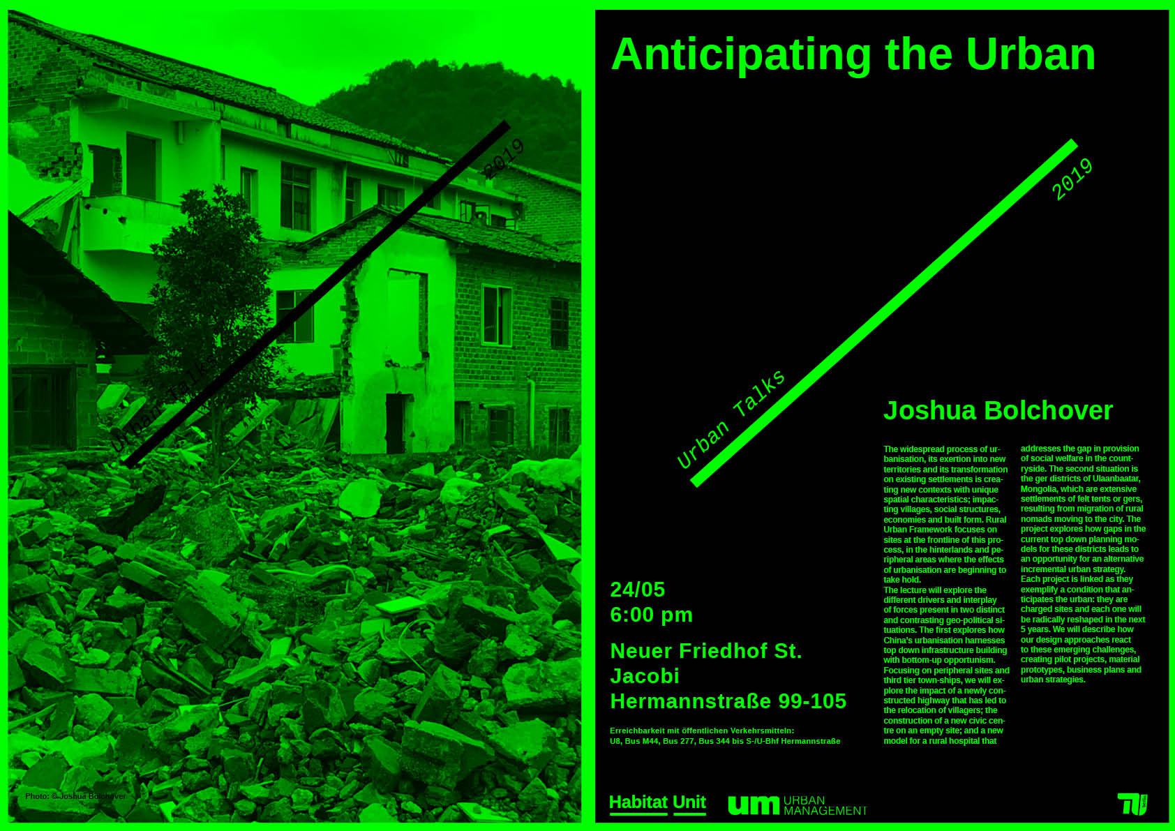 Urban Talk Joshua Bolchover Poster